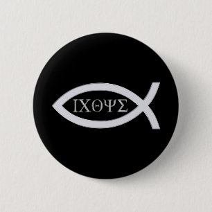 Ichthus - Christliches Fischsymbol Button