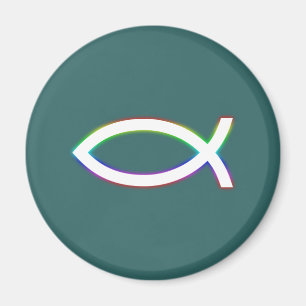 Ichthus - Christliches Fischsymbol - Glühen Magnet