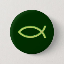 Ichthus - Christliches Fischsymbol - Hellgrün Button