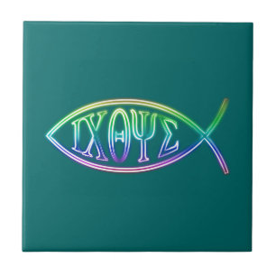 Ichthus - Christliches Fischsymbol - Liste Fliese