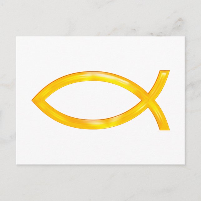 Ichthus - Christliches Fischsymbol Postkarte (Vorderseite)
