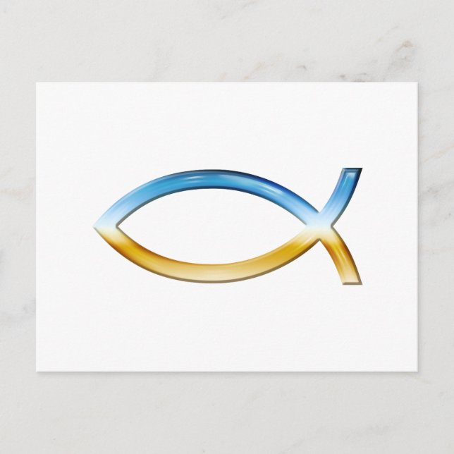 Ichthus - Christliches Fischsymbol Sky & Ground Postkarte (Vorderseite)