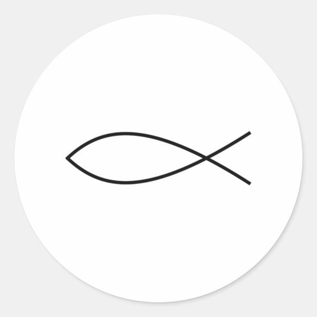 Ichthus Fish Runder Aufkleber (Vorderseite)