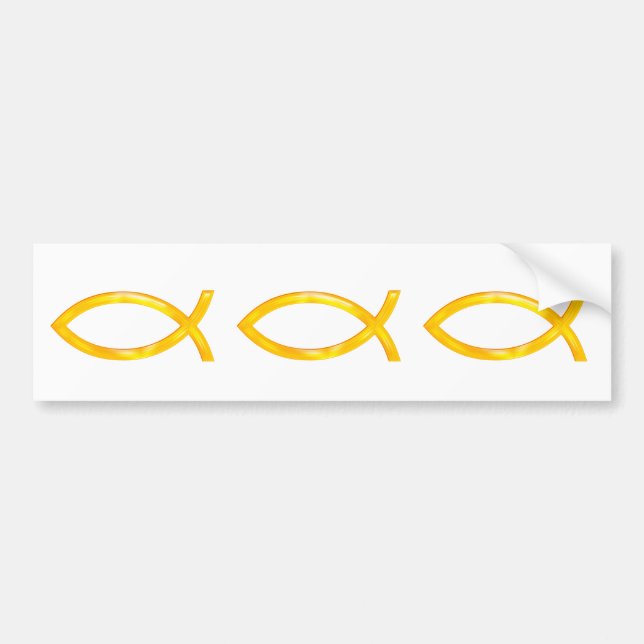 Ichthus | Golden Christlich Fish Symbol Autoaufkleber (Vorne)