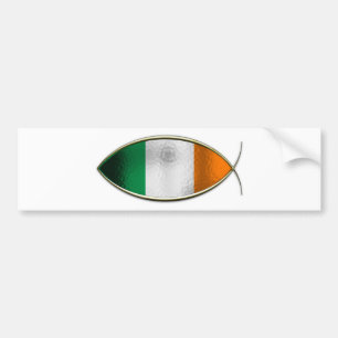 Ichthus - irische Flagge Autoaufkleber