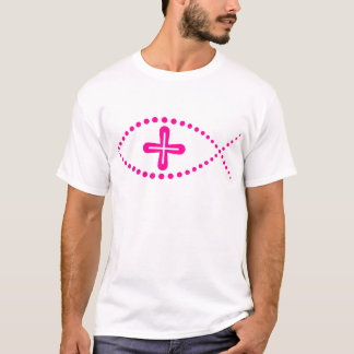 Ichthus Pink Christlich Fisch T-Shirt