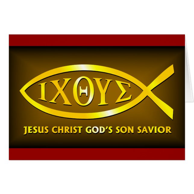 ICHTHUS : Symbole de poissons de Jésus (Devant horizontal)