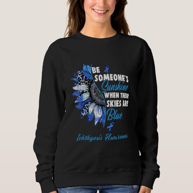 Ichthyosis Awareness Blue Ribbon Sonnenblume Sweatshirt (Vorderseite)