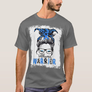 Ichthyosis Warrior Shirt Messy Bun Blue Ribbon Awa