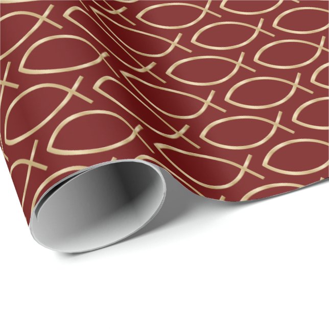 Ichthys Christian Symbol Pattern Geschenkpapier (Rolleneckpunkt)