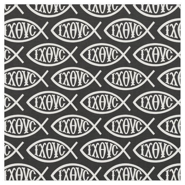 Ichthys-Christussymbol-Muster Stoff (Nahaufnahme)