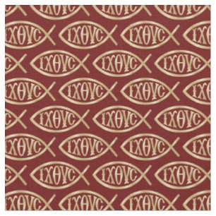 Ichthys-Christussymbol-Muster Stoff