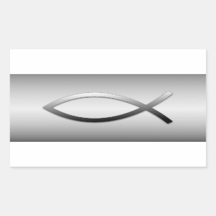 Ichthys Jesus Fisch-christliches Symbol Rechteckiger Aufkleber