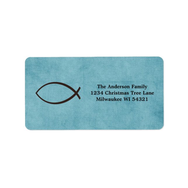 Ichthys Jesus Fish Christliche Symbol Custom Adressaufkleber (Vorne)