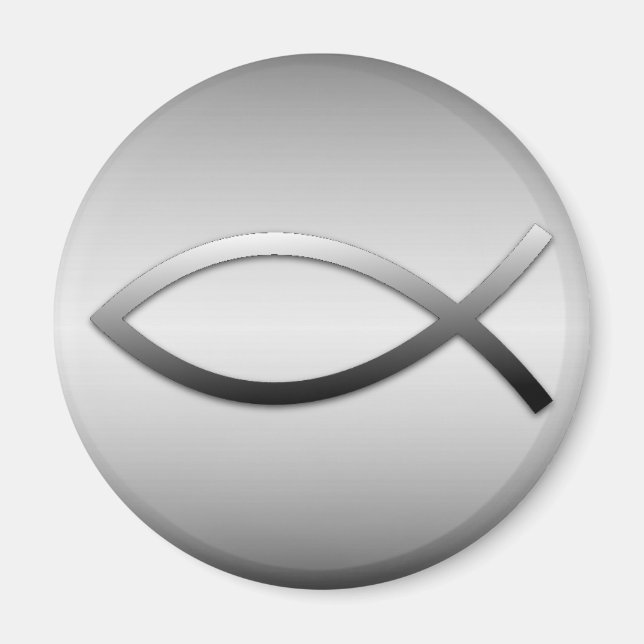 Ichthys Jesus Fish Christliches Symbol Magnet (Vorne)