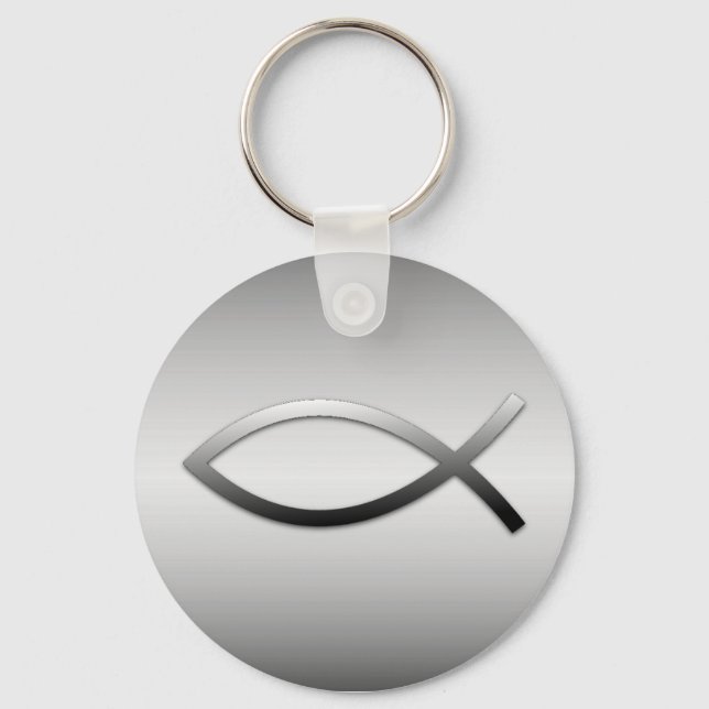 Ichthys Jesus Fish Christliches Symbol Schlüsselanhänger (Vorderseite)