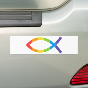Ichthys Jesus Fish LGBTQ Gay Christlich Autoaufkleber