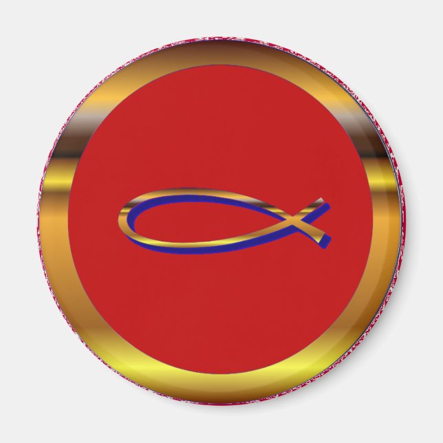 Ichthys Red-Gold Magnet (Vorne)