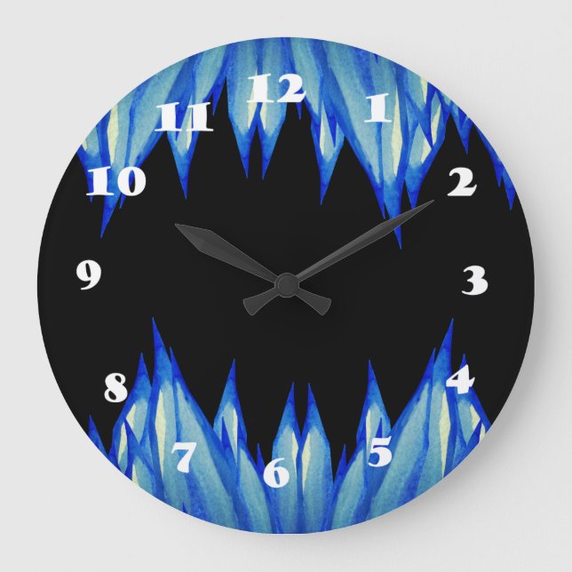 Icicles Winter Mod Wall Clock Große Wanduhr (Vorderseite)