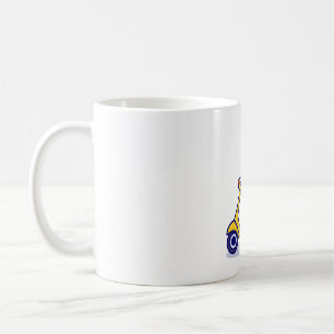 Icon-Illustration des niedlichen Roller-Cartoon Kaffeetasse