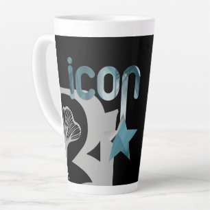 ICON Latte Tasse Abstrakte Innendekoration Blau Oz