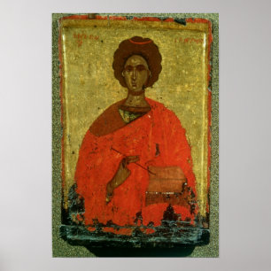 Icon of St. Pantaleon of Nicomedia Poster