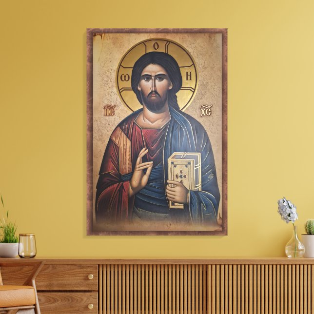 Icon of the Jesus Christ Leinwanddruck (Insitu (Wohnzimmer))