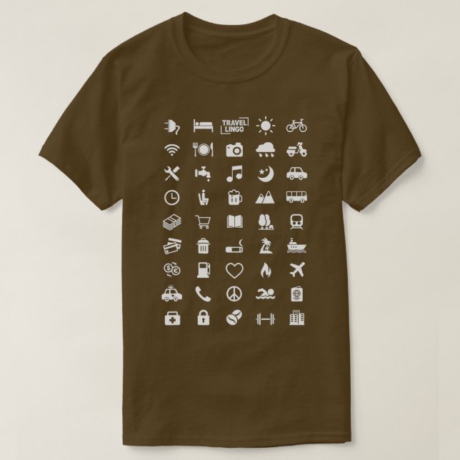 Icon Travel Language Functional Traveler Backpack T-Shirt (Design vorne)