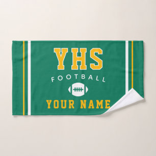 Icône de football, nom personnalisé et école, cade