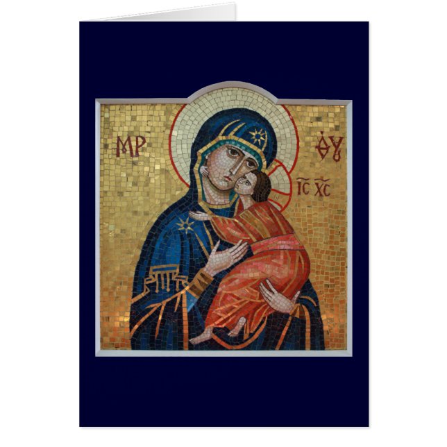 Icône de la carte de Theotokos (blanc sur la (Devant)