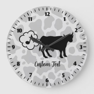 Icône de méthane de vache grande horloge