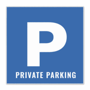 Icône de parking privé bleu autocollant vinyle per