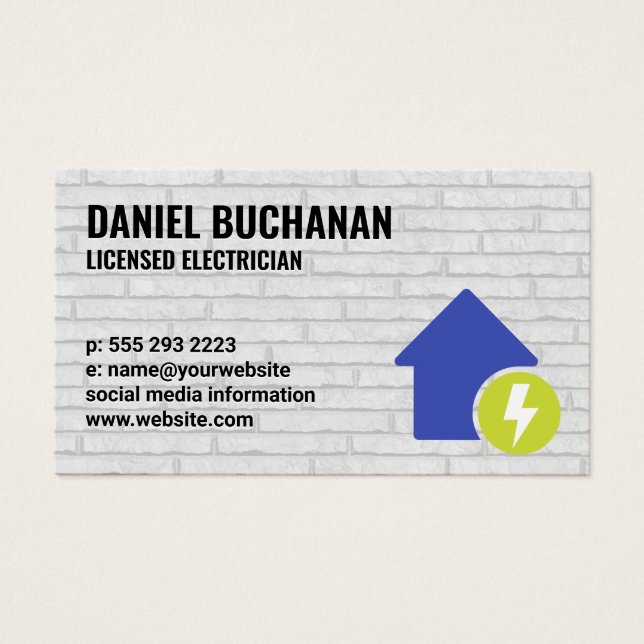 Icône Electricité et Home | Mur de brique (Devant)