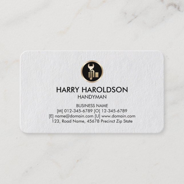 Icône Outil main simple Carte de visite Handyman (Devant)