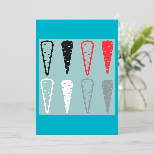 Icônes de carotte Orange Black White Invitation (Créateur téléchargé)