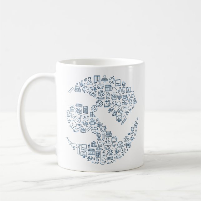 Icônes de CV - Marine sur Mug Blanc (Gauche)