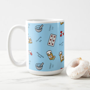 Icônes de la pharmacie Tech sur la Mug de café ble