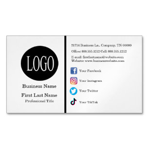 Icônes de médias sociaux Carte de visite Aimant Ai