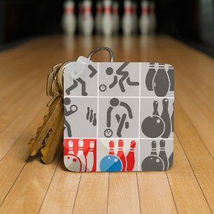 Icônes de quilles de bowling Sport Porte-clés