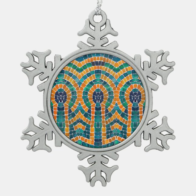 Icônes D'OR MOSAIC Pewers Snowflake Ornement (Devant)