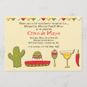 Icônes mexicaines Invitation pour le Cinco de Mayo