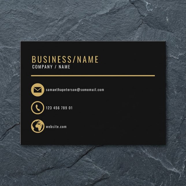 Icônes noir et or carte de visite. carte de visite (Black and gold icons business card. business card.)
