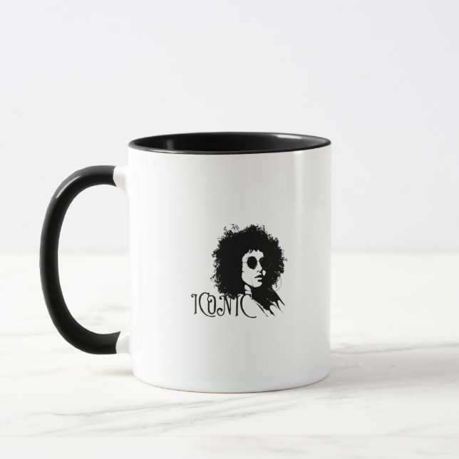 ICONIC Afro Woman Retro Portrait - Bold Black Girl Tasse (Links)
