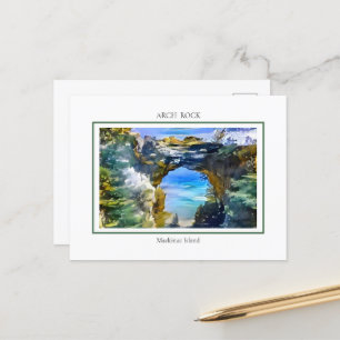 Iconic Arch Rock auf Mackinac Island, MI Postkarte