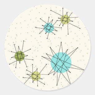Iconic Atomic Sternexplosionen Round Stickers
