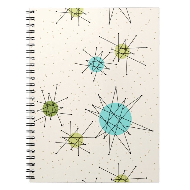 Iconic AtomSternexplosion-gewundenes Notizbuch Notizblock (Vorderseite)
