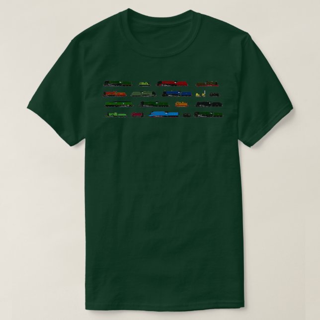 Iconic British Steam Trains T-Shirt (Design vorne)