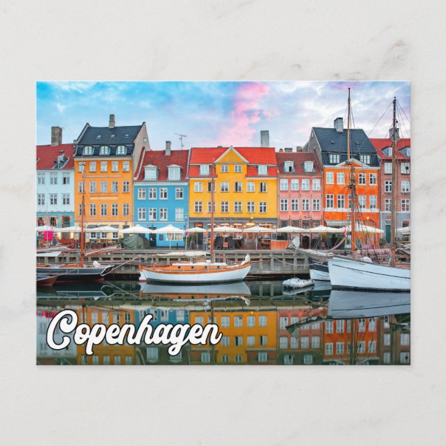 Iconic City Copenhagen, Dänemark Postkarte (Vorderseite)
