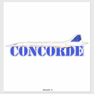 Iconic Concorde Jet mit fett blauer Typografie Aufkleber