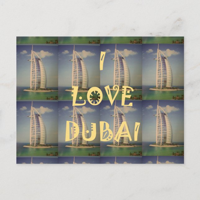 Iconic Dubai: "I Liebe Dubai" Vector Graphic Desig Postkarte (Vorderseite)